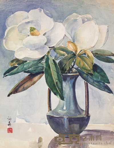 李咏森 广玉兰 镜心 46×35cm